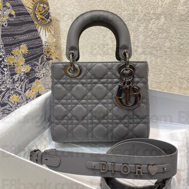 DIOR GRAY Cannage lambskin LADY DIOR MY ABCDIOR BAG 2021