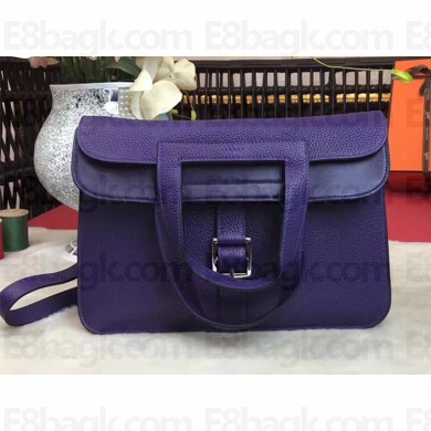 Hermes Halzan Tote Bag in Original Togo Leather Purple