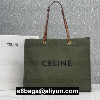 Celine cabas canvas tote green 192172 2020