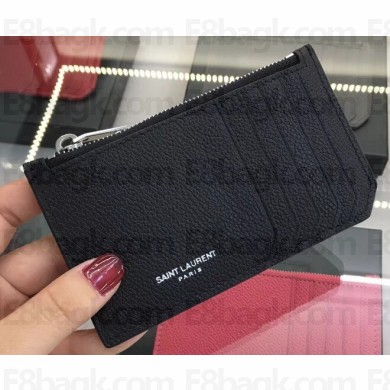Saint Laurent Paris Classic 5 Fragments Zip Case Pouch 458583 Black