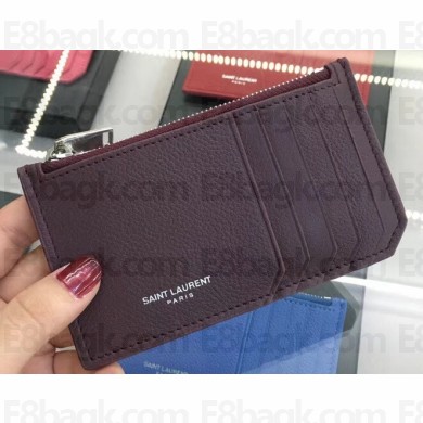Saint Laurent Paris Classic 5 Fragments Zip Case Pouch 458583 Burgundy