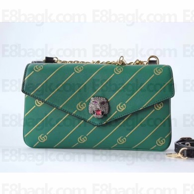 Gucci Medium Double Shoulder Bag 524822 Green/Black 2018