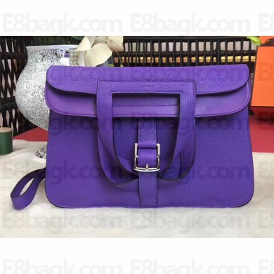 Hermes Halzan Tote Bag in Original Togo Leather Light Purple