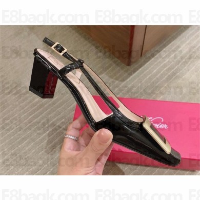 Roger Vivier Belle Vivier Covered Buckle Slingback Pumps in Patent Leather 04 2024