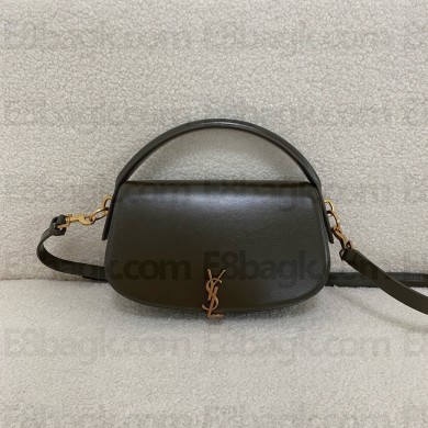 Saint Laurent VOLTAIRE BOX Leather Shoulder Bag 787671 khaki green 2024(ORIGINAL QUALITY)