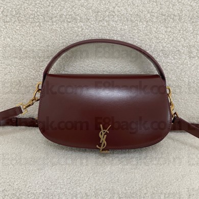 Saint Laurent VOLTAIRE BOX Leather Shoulder Bag 787671 Burgundy 2024(ORIGINAL QUALITY)