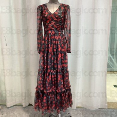 Dolce&Gabbana cherry printed dress 2024 spring