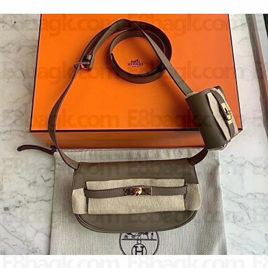 hermes  handmade kelly moove bag in swift leather etoupe(original quality)