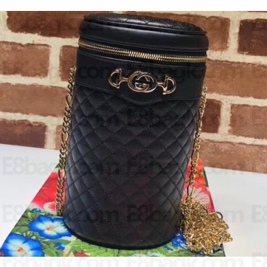Gucci Interlocking G Horsebit Quilted Leather Belt Bag 572298 Black 2019