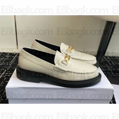 CELINE UNIVERSITÉ TRIOMPHE CHAIN LOAFFER in POLISHED BULL calfskin white 2024