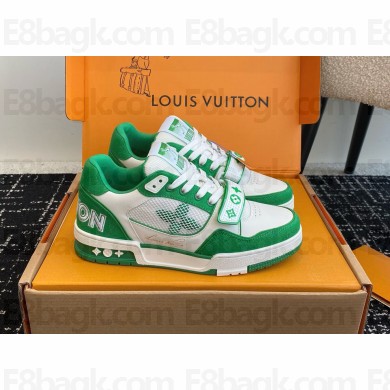 Louis Vuitton women's/men's LV Trainer Sneaker green/white 2024