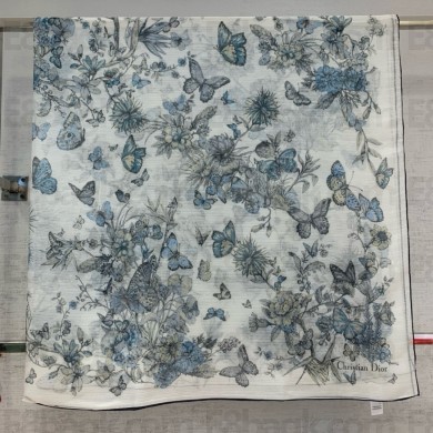 DIOR Toile de Jouy Mexico Motif SHAWL BLUE 2024