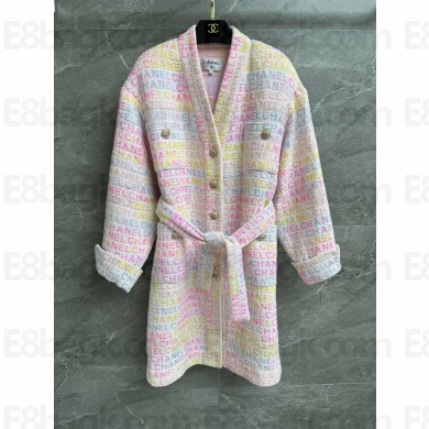 CHANEL Cotton and Wool Tweed & Iridescent Stretch Jersey Multicolor CARDIGAN 2024 SS