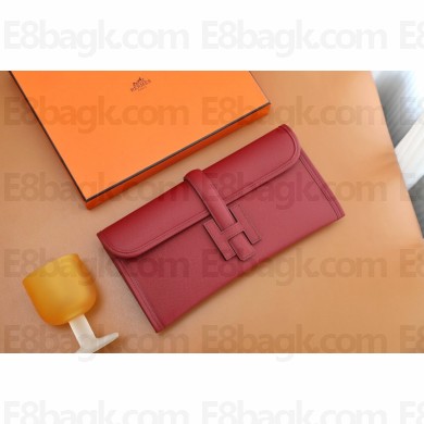 Hermes Jige Elan 29 epsom leather Clutch Bag rouge grenade handmade(original quality)