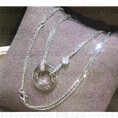 Cartier Real 18k love necklace with diamonds White Gold