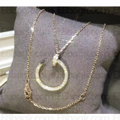 Cartier Real 18k juste un clou necklace diamond-paved Pink Gold and Yellow Gold