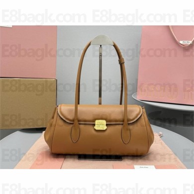 MIU MIU LEATHER SHOULDER bag 5BD265 COGNAC 2024