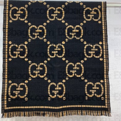 gucci GG wool scarf black 2022
