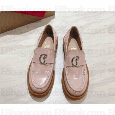 Christian Louboutin  CL Moc Lug Loafers - patent leather - nude pink - Women 2024