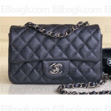 Chanel Pearl Caviar Calfskin Small Classic Flap Bag A1116 Iron Gray