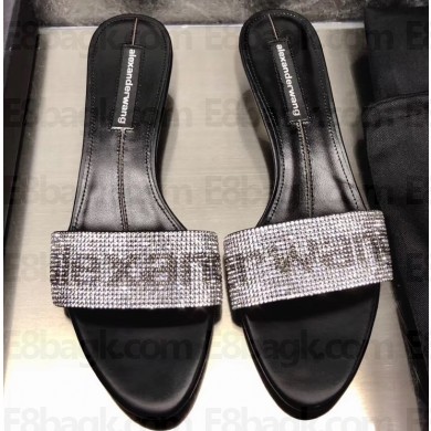 Alexander Wang Heel 3cm Jo Sandals With Glass Crystal Logo 2019