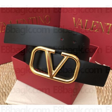 valentino 4cm vlogo belt black/red