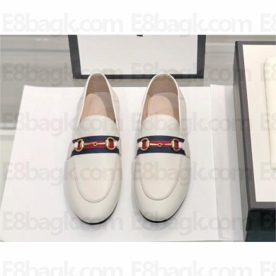 Gucci  Horsebit loafer with Web ‎581513 white 2023