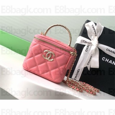 chanel PINK mini clutch with chain AP4205 2024