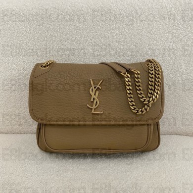 Saint Laurent niki medium Bag in grained lambskin 633178 DARK CORK(original quality)