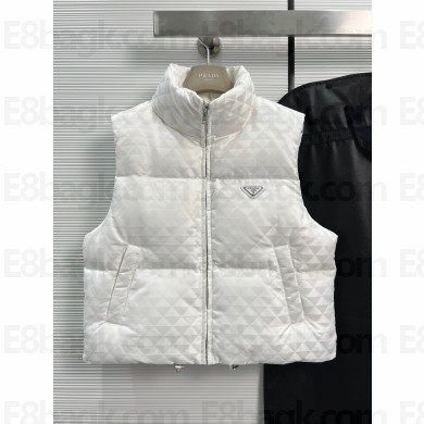 prada down vest white 2023