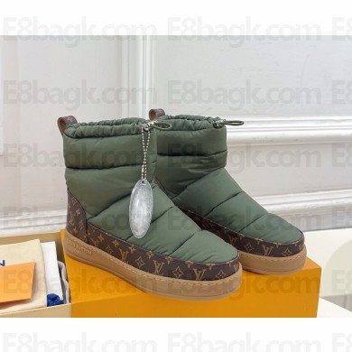 Louis Vuitton LV Cloud Ankle Boot Nylon and Monogram canvas 1ADD54 Khaki Green 1116-2024