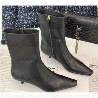 The row pointed ankle boots in calfskin black 2024