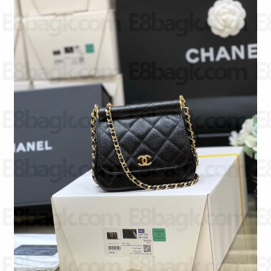 Chanel Grained Calfskin Clutch with Chain AP3005 Black 2022 (original quality)