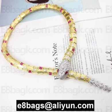 bvlgari snake necklace with red diamonds