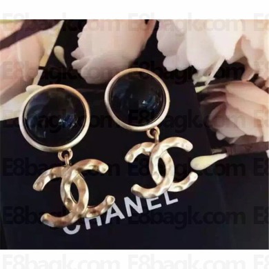 Chanel pearl CC logo earrings 2016 black