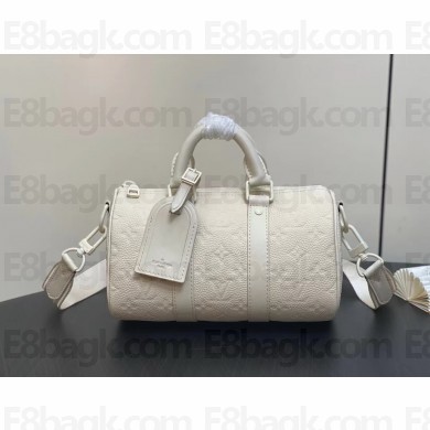 Louis Vuitton Keepall Bandouliere25bag Mineral All White M24434 2024