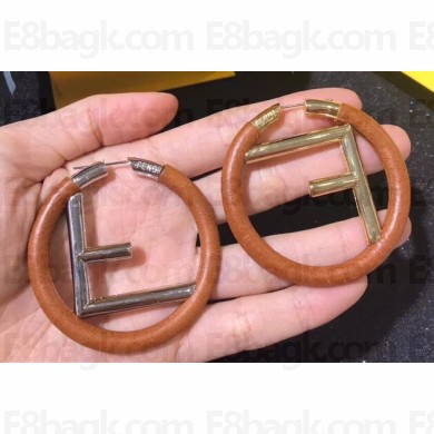 Fendi F Is Fendi Loop Earrings Brown