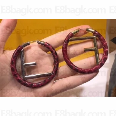 Fendi F Is Fendi Loop Earrings Elaphe Red