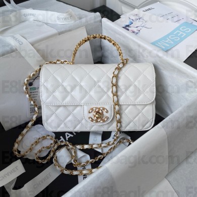 chanel LAMBSKIN Wallet on Chain bag AP4362 WHITE 2023
