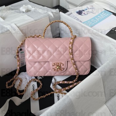 chanel LAMBSKIN Wallet on Chain bag AP4362 PINK 2023