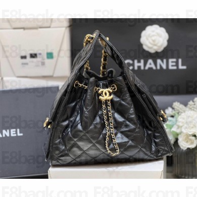Chanel black small hobo bag in shiny calfskin AS5293 2025(ORIGINAL QUALITY)