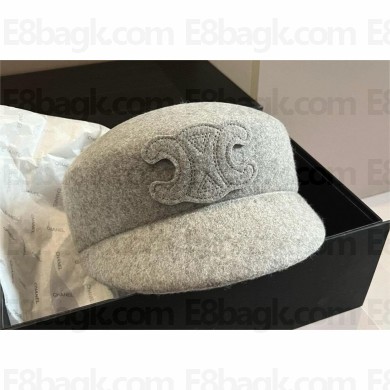 celine Triomphe cap in wool felt GRAY 2024
