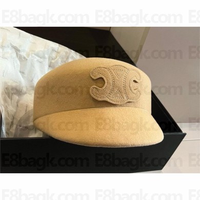 celine Triomphe cap in wool felt BEIGE 2024