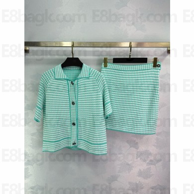 Dior Dioriviera White and green Houndstooth suit 2024