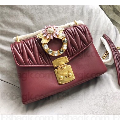 Miumiu Leather Shoulder Bag 5BD103 Red 2018