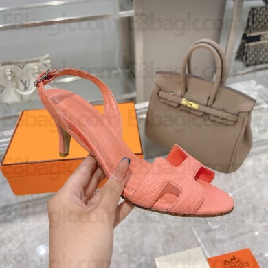 HERMES 7CM Eternite SANDALS IN EPSOM LEATHER pink