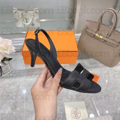 HERMES 7CM Eternite SANDALS IN EPSOM LEATHER BLACK