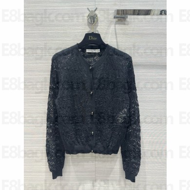 Dior black Mohair and Alpaca Blend Lace cardigan 2024