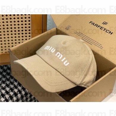 Miu Miu Drill baseball cap 5HC179 khaki 2024