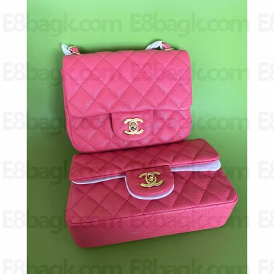 Chanel Original Quality Medium Classic Flap Bag 1116 in Caviar Leather ROUGE with Gold Hardware
